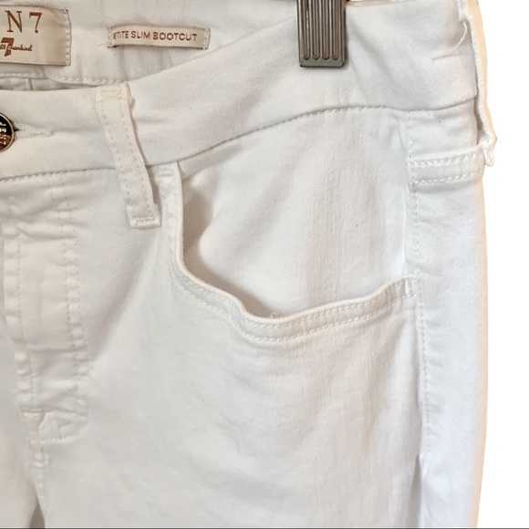 7 FOR ALL MANKIND Jen 7 Petite Slim Bootcut Jeans White Stretch Denim Midrise - Picture 12 of 12